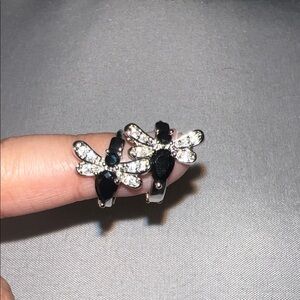 Black and Silver Bee Earrings